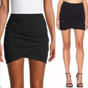 James Perse Slate/charcoal Gray Ruched Wrap Skirt